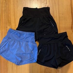 All in Motion Athletic Shorts Black and Blue Lightweight Fit
